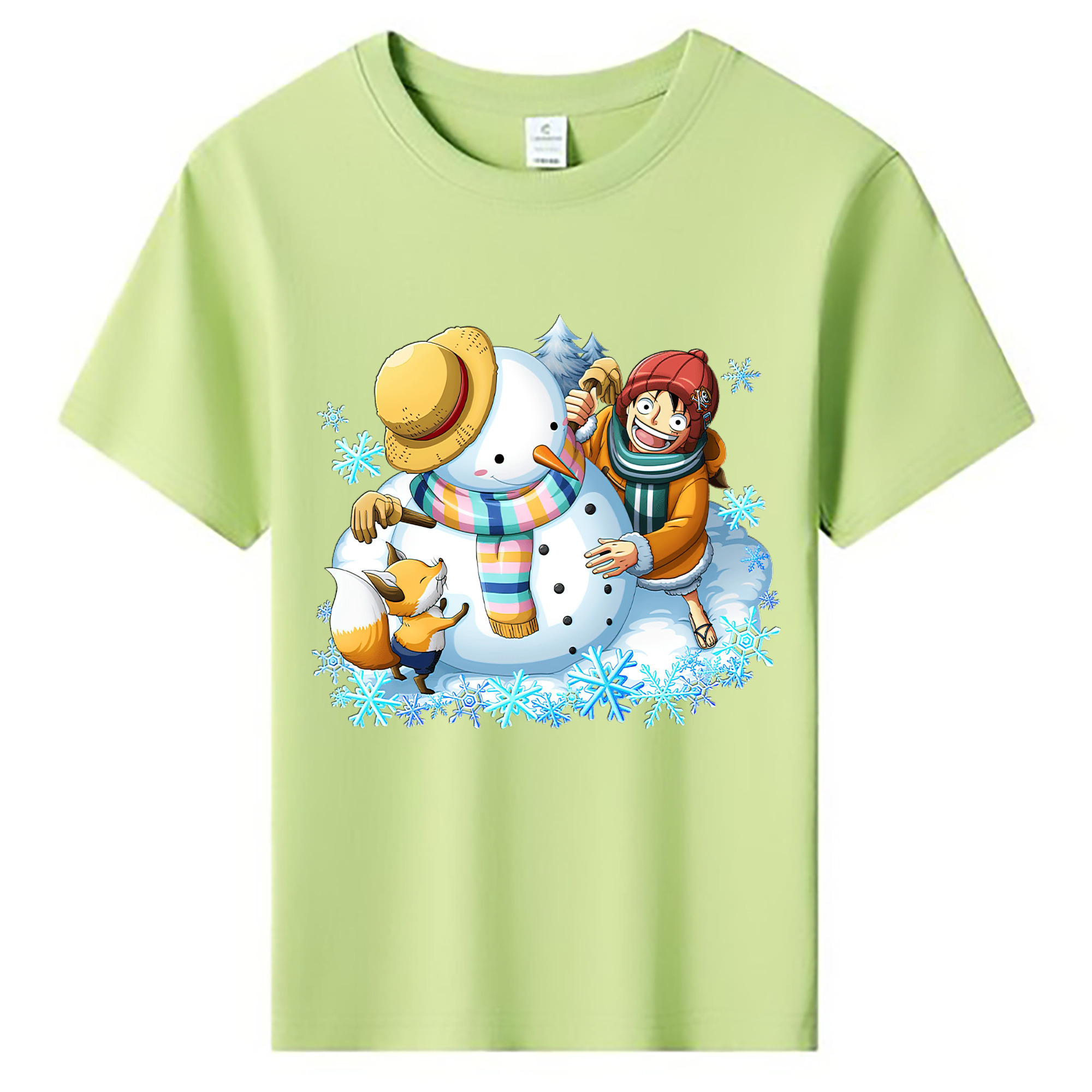 ワンピース モンキー・D・ルフィ ONE PIECE Monkey D. Luffy 綿100％キッズTシャツ（フロントプリント）